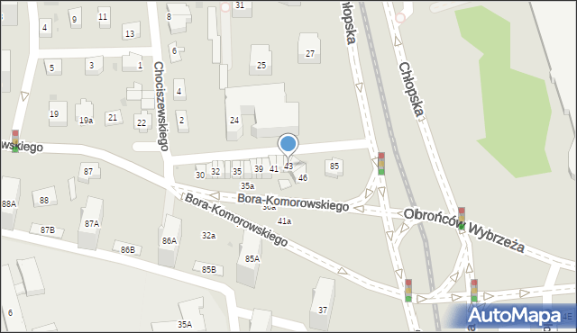Gdańsk, Bora-Komorowskiego Tadeusza, gen., 43, mapa Gdańska