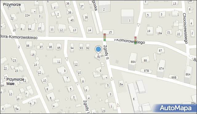 Gdańsk, Bora-Komorowskiego Tadeusza, gen., 91, mapa Gdańska