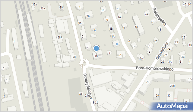 Gdańsk, Bora-Komorowskiego Tadeusza, gen., 1a, mapa Gdańska