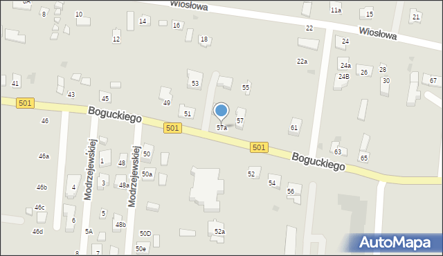Gdańsk, Boguckiego Mieczysława, 57a, mapa Gdańska