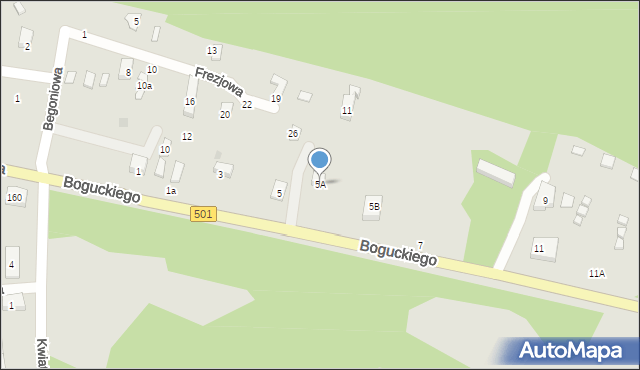 Gdańsk, Boguckiego Mieczysława, 5A, mapa Gdańska