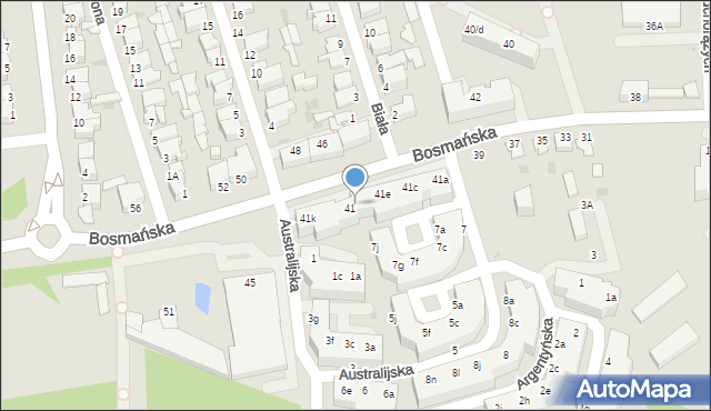Gdynia, Bosmańska, 41g, mapa Gdyni