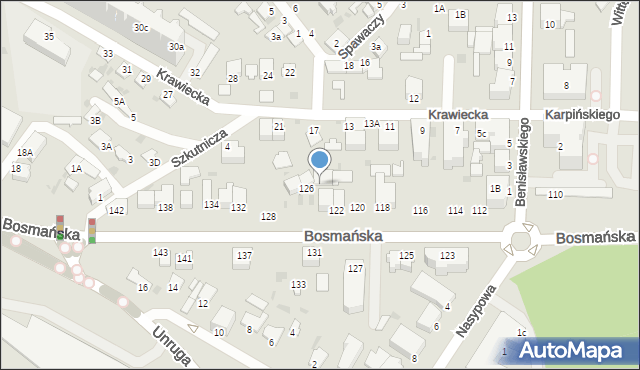 Gdynia, Bosmańska, 124, mapa Gdyni