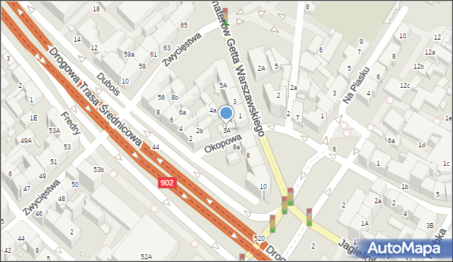 Gliwice, Bohaterów Getta Warszawskiego, 3A, mapa Gliwic