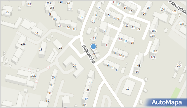 Gliwice, Bojkowska, 15, mapa Gliwic