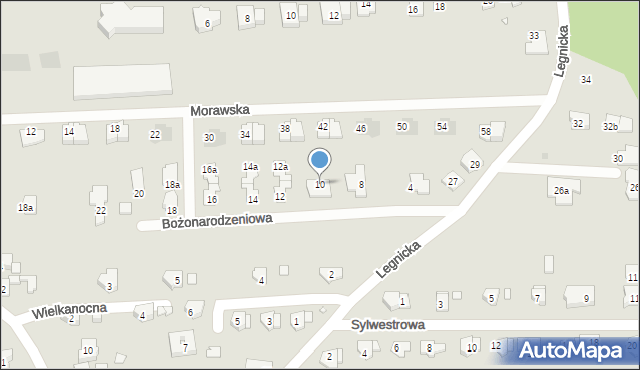 Gliwice, Bożonarodzeniowa, 10, mapa Gliwic