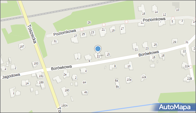 Gliwice, Borówkowa, 11, mapa Gliwic