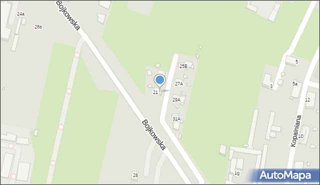 Gliwice, Bojkowska, 21b, mapa Gliwic