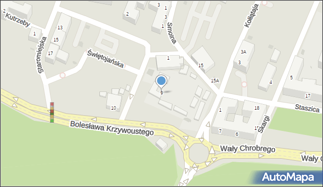 Głogów, Bolesława Krzywoustego, 9, mapa Głogów