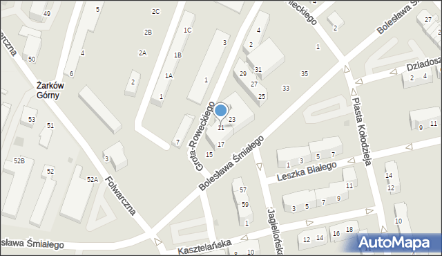 Głogów, Bolesława Śmiałego, 11, mapa Głogów