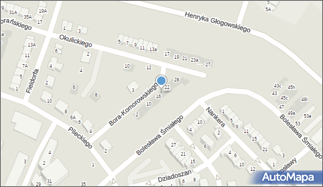 Głogów, Bora-Komorowskiego Tadeusza, gen., 18, mapa Głogów