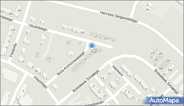 Głogów, Bora-Komorowskiego Tadeusza, gen., 24, mapa Głogów
