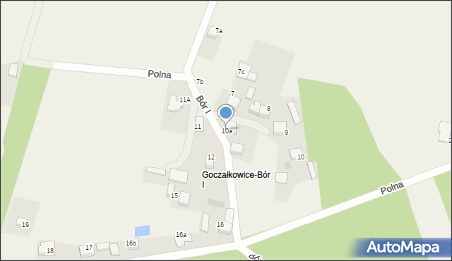 Goczałkowice-Zdrój, Bór I, 10a, mapa Goczałkowice-Zdrój