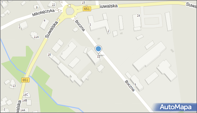 Gołdap, Boczna, 12, mapa Gołdap