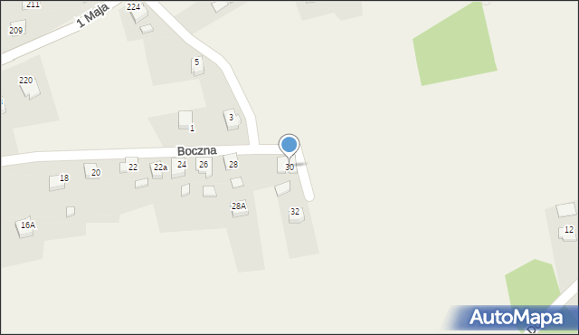 Gołkowice, Boczna, 30, mapa Gołkowice