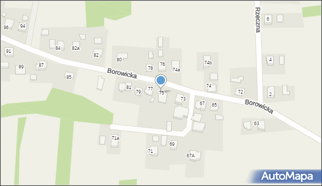 Gołkowice, Borowicka, 75, mapa Gołkowice