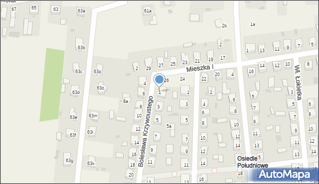 Gorzkowice, Bolesława Krzywoustego, 1, mapa Gorzkowice