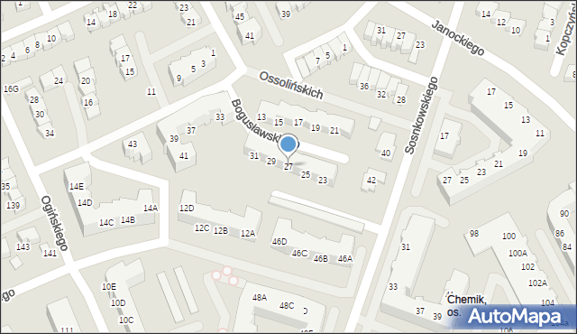 Gorzów Wielkopolski, Bogusławskiego Wojciecha, 27, mapa Gorzów Wielkopolski