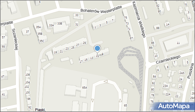 Gorzów Wielkopolski, Bohaterów Westerplatte, 11, mapa Gorzów Wielkopolski