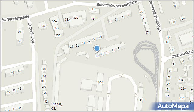 Gorzów Wielkopolski, Bohaterów Westerplatte, 17, mapa Gorzów Wielkopolski