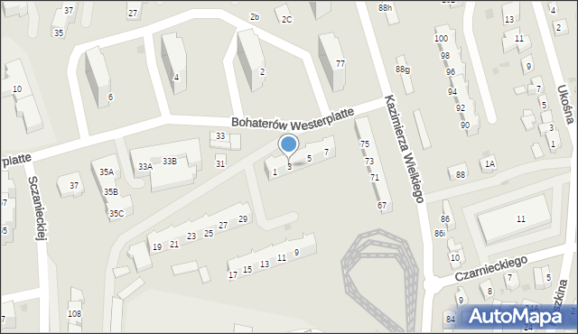 Gorzów Wielkopolski, Bohaterów Westerplatte, 3, mapa Gorzów Wielkopolski