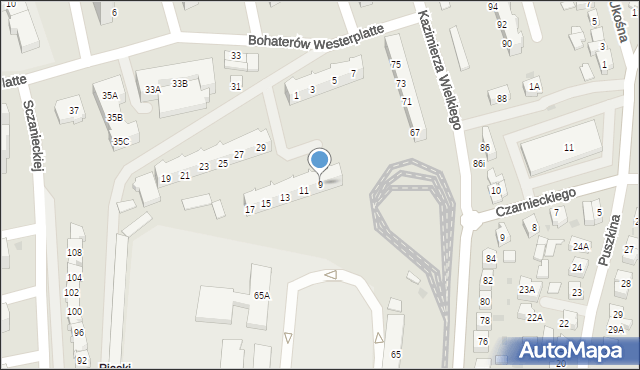 Gorzów Wielkopolski, Bohaterów Westerplatte, 9, mapa Gorzów Wielkopolski