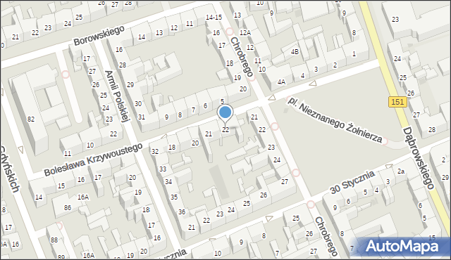 Gorzów Wielkopolski, Bolesława Krzywoustego, 22, mapa Gorzów Wielkopolski