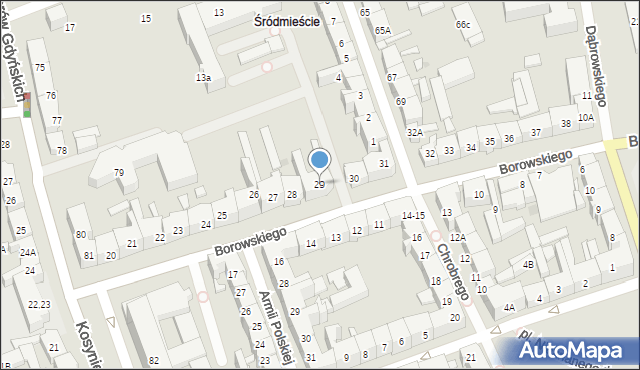 Gorzów Wielkopolski, Borowskiego Edwarda, 29, mapa Gorzów Wielkopolski