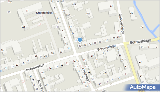 Gorzów Wielkopolski, Borowskiego Edwarda, 32, mapa Gorzów Wielkopolski