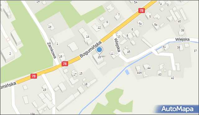 Gorzyce, Bogumińska, 13, mapa Gorzyce