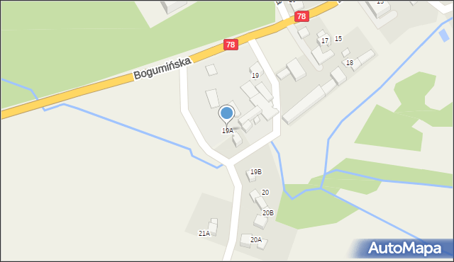 Gorzyce, Bogumińska, 19A, mapa Gorzyce