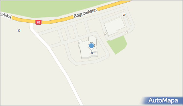 Gorzyce, Bogumińska, 31, mapa Gorzyce