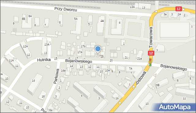 Gostyń, Bojanowskiego Edmunda, 19a, mapa Gostyń