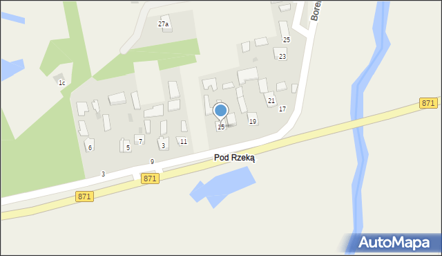 Grębów, Borek, 15, mapa Grębów