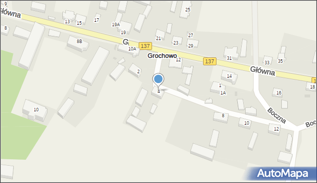 Grochowo, Boczna, 4, mapa Grochowo