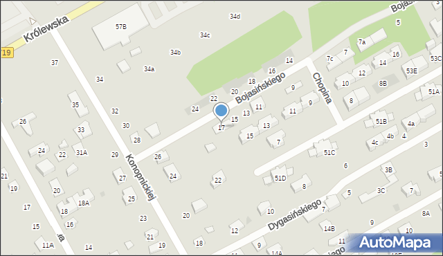 Grodzisk Mazowiecki, Bojasińskiego M., dr., 17, mapa Grodzisk Mazowiecki