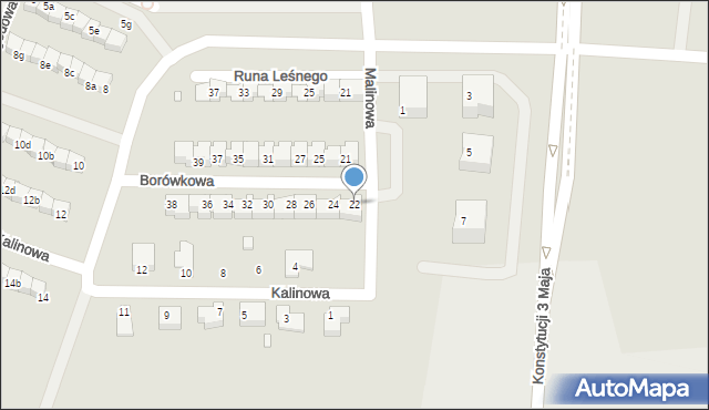 Grudziądz, Borówkowa, 22, mapa Grudziądza