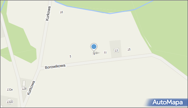 Grzymalin, Borowikowa, 9, mapa Grzymalin