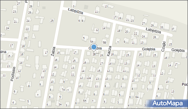 Hajnówka, Bociania, 18, mapa Hajnówka