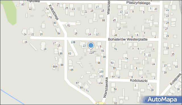 Hajnówka, Bohaterów Westerplatte, 11A, mapa Hajnówka
