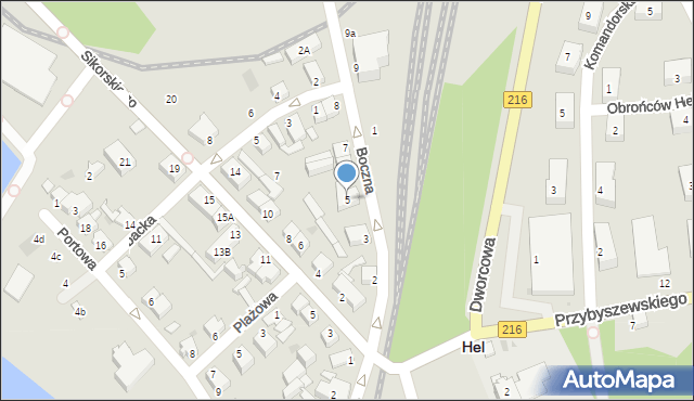 Hel, Boczna, 5, mapa Hel