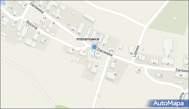 Imbramowice, Boczna, 1, mapa Imbramowice