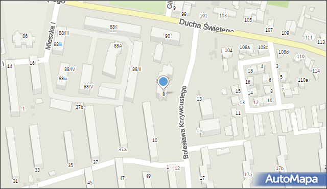 Inowrocław, Bolesława Krzywoustego, 8, mapa Inowrocławia