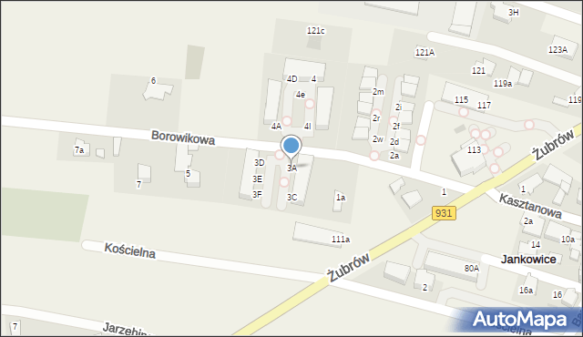 Jankowice, Borowikowa, 3A, mapa Jankowice