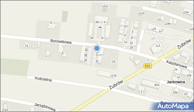 Jankowice, Borowikowa, 3B, mapa Jankowice