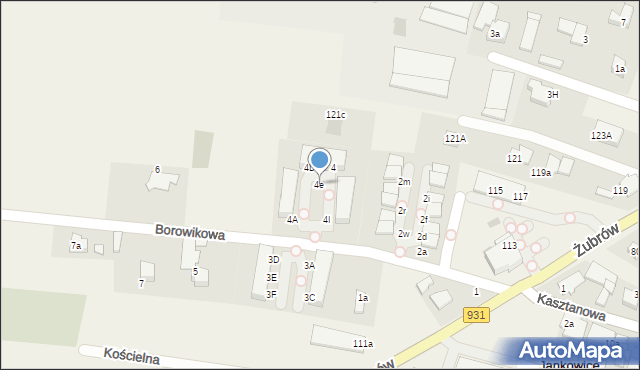 Jankowice, Borowikowa, 4e, mapa Jankowice