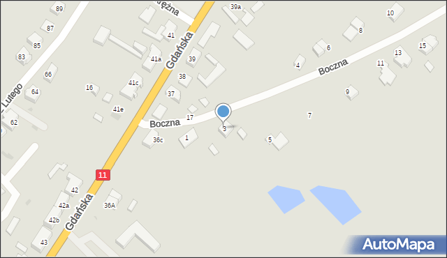 Jastrowie, Boczna, 3, mapa Jastrowie