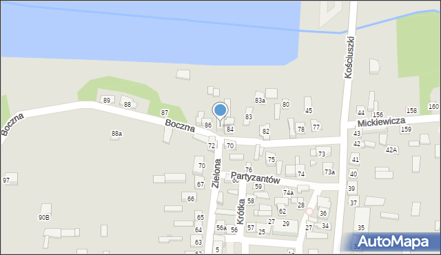 Jastrząb, Boczna, 85, mapa Jastrząb