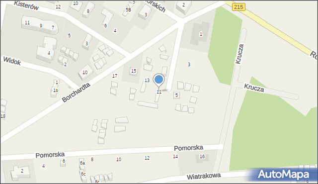 Jastrzębia Góra, Borchardta Karola Olgierda, kpt., 11, mapa Jastrzębia Góra