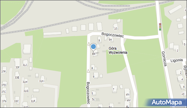 Jastrzębie-Zdrój, Bogoczowiec, 8A, mapa Jastrzębie-Zdrój